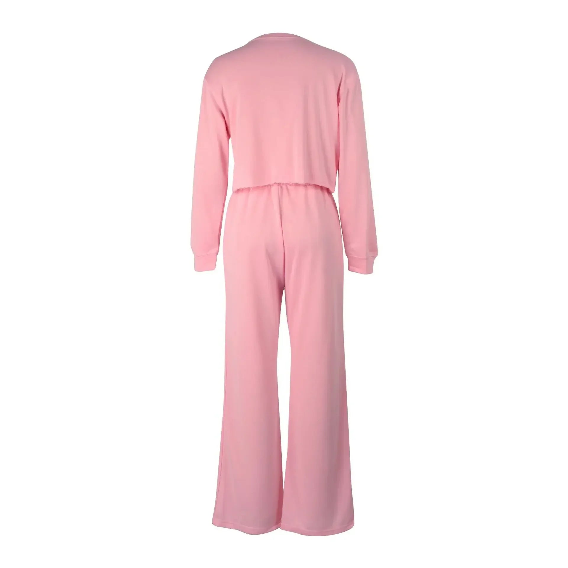 Women Winter Tracksuit Set Pullover Top and Pants 2 Piece Casual Outfit Thicken Warm Solid Color Suit