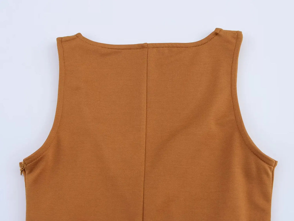 Stylish Women's Long Jumpsuit Comfortable Versatile Casual One-Piece Outfit with Simple Elegant Design