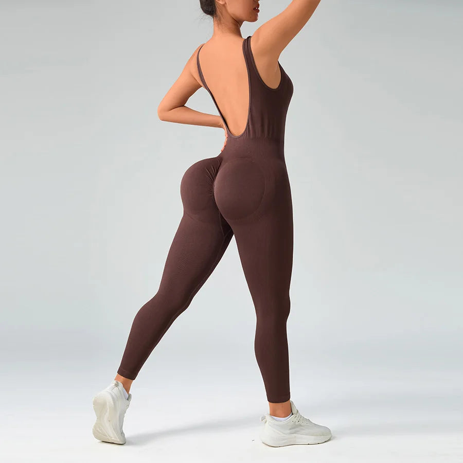 Seamless One-Piece Jumpsuit for Women Tummy Control Gym Wear Butt-Lifting Yoga Fitness Overalls Sport Pants Activewear Leggings