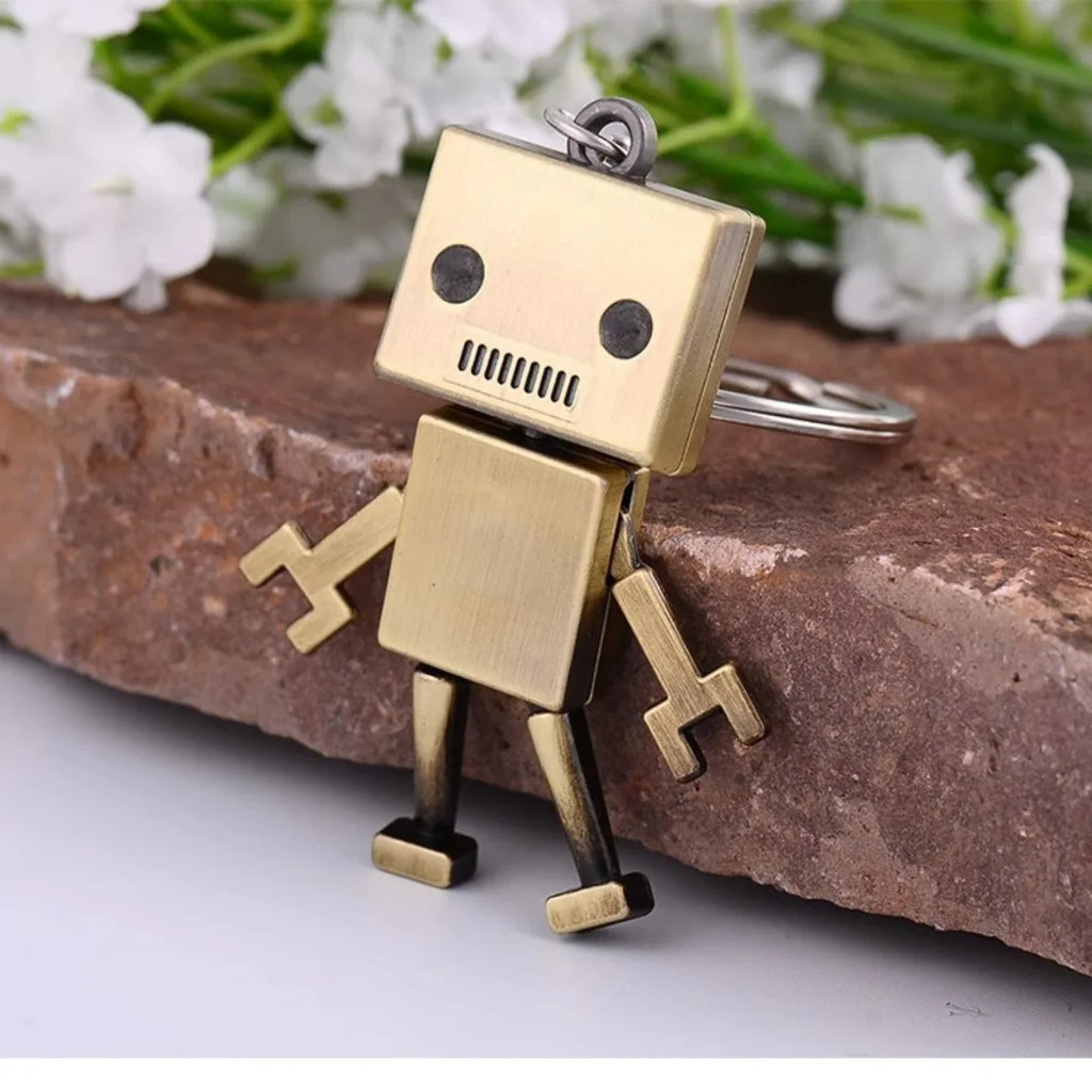 Creative Movable Robot Keychain Cute Cartoon Pendant for Fun and Playful Accessory