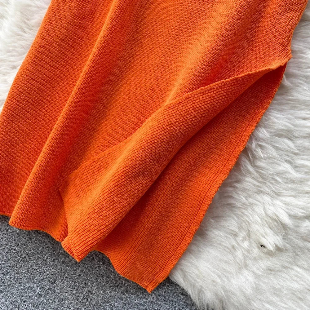 Backless Summer Knit Bodycon Dress For Women Hollow Out