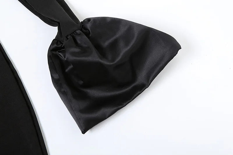 Y2K Strapless Backless Maxi Dress Lantern Sleeve Party