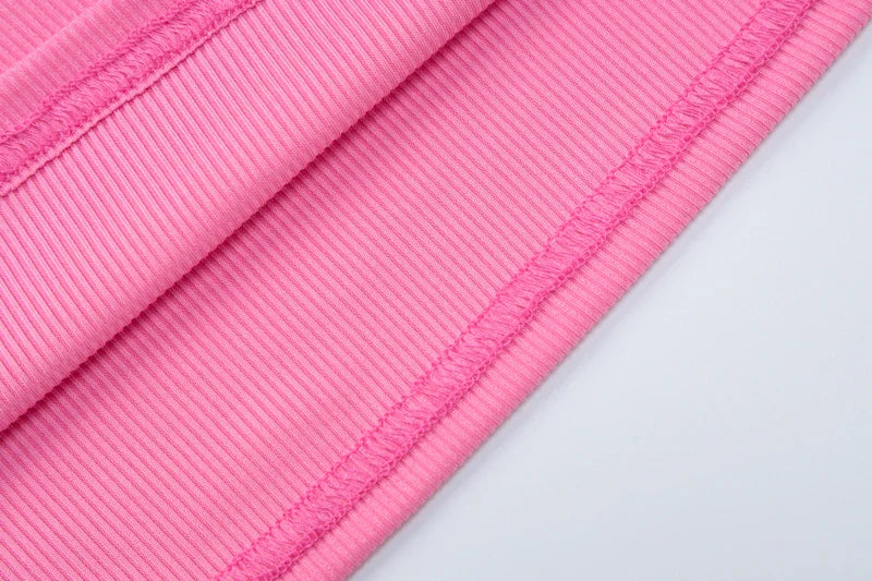 Pink Sequin Sleeveless Mini Dress For Women Party Streetwear