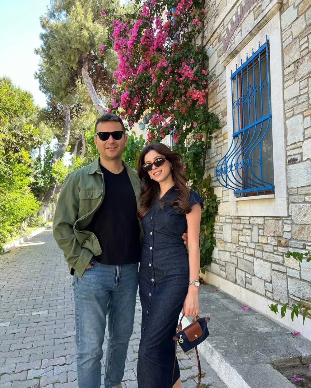 Fitted Denim Midi Shirt Dress With V Neck Long Sleeve