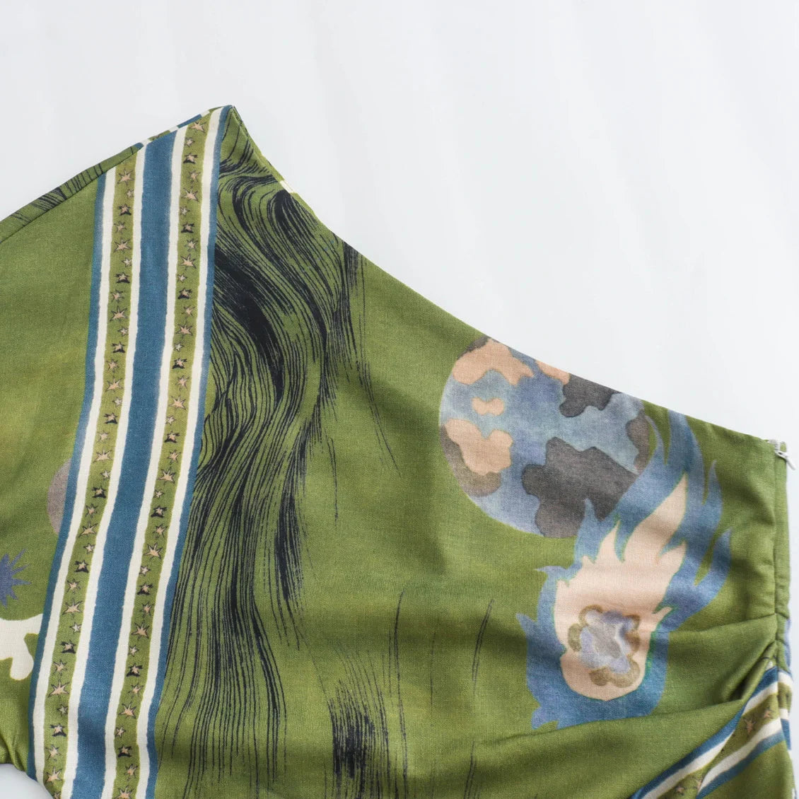 Sexy Long Sleeve Zippered Printed Asymmetric Dress For Women