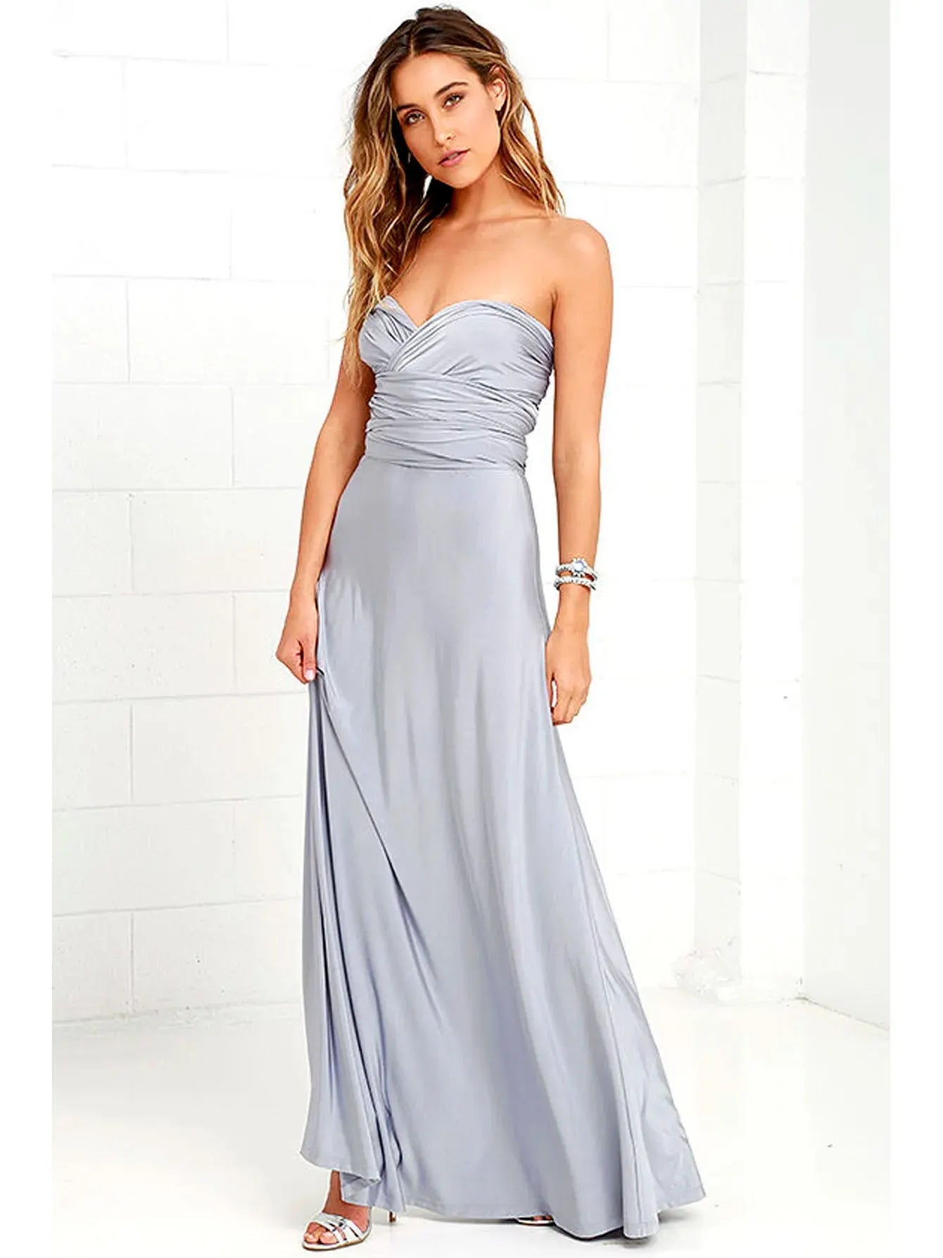 Multiway Wrap Convertible Boho Maxi Red Party Dress