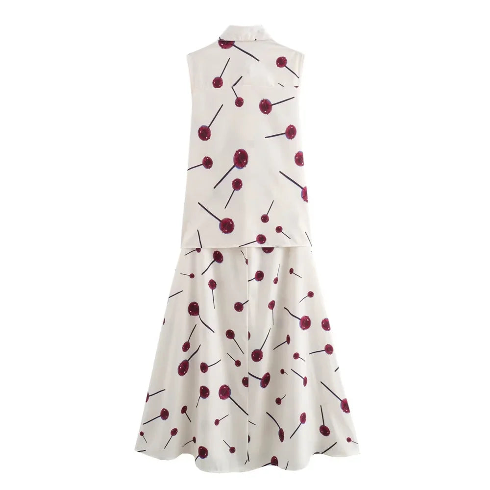 Printed Poplin Shirt Dress for Women Summer Fashion