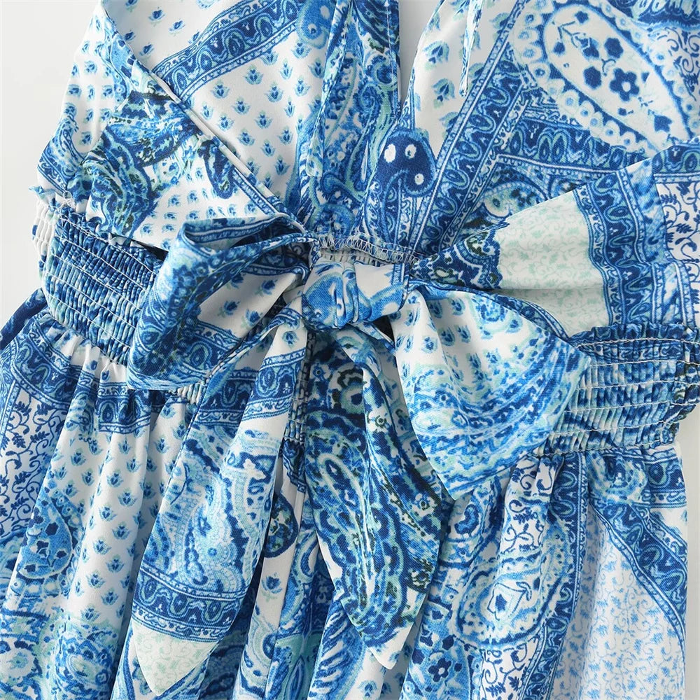 Summer Open Back Dress With V Neck Sling For Women Casual