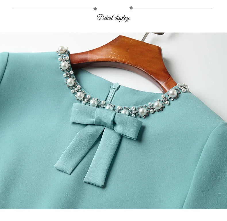 Embroidered Flare Dress For Women Office A Line Style