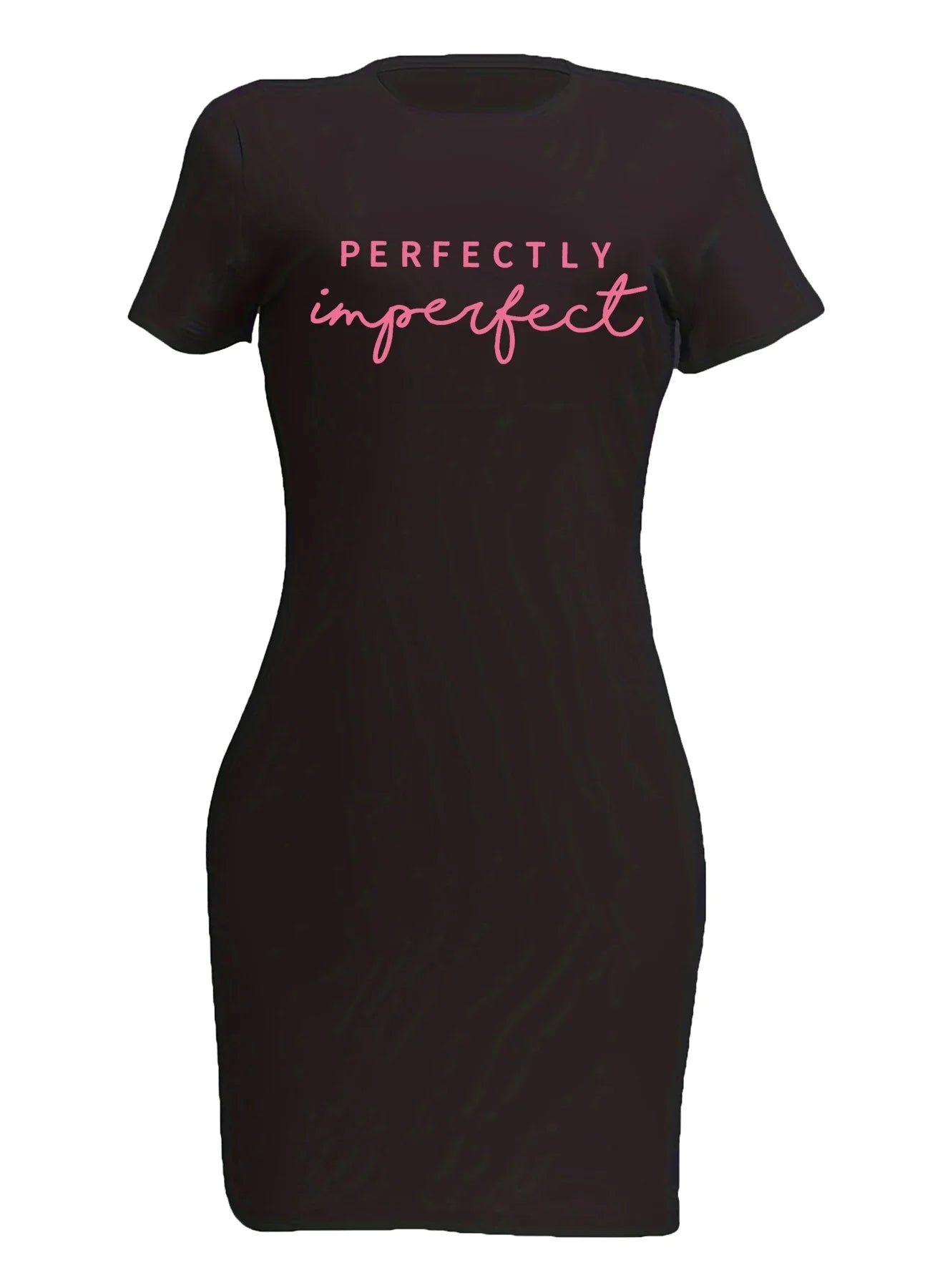 Women's Letter Print Mini Dress Short Sleeve Round Neck