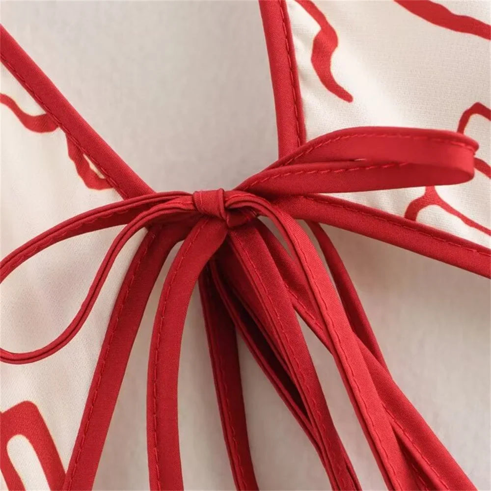 Halter Neck Floral Hollow Out Long Winter Dress For Women