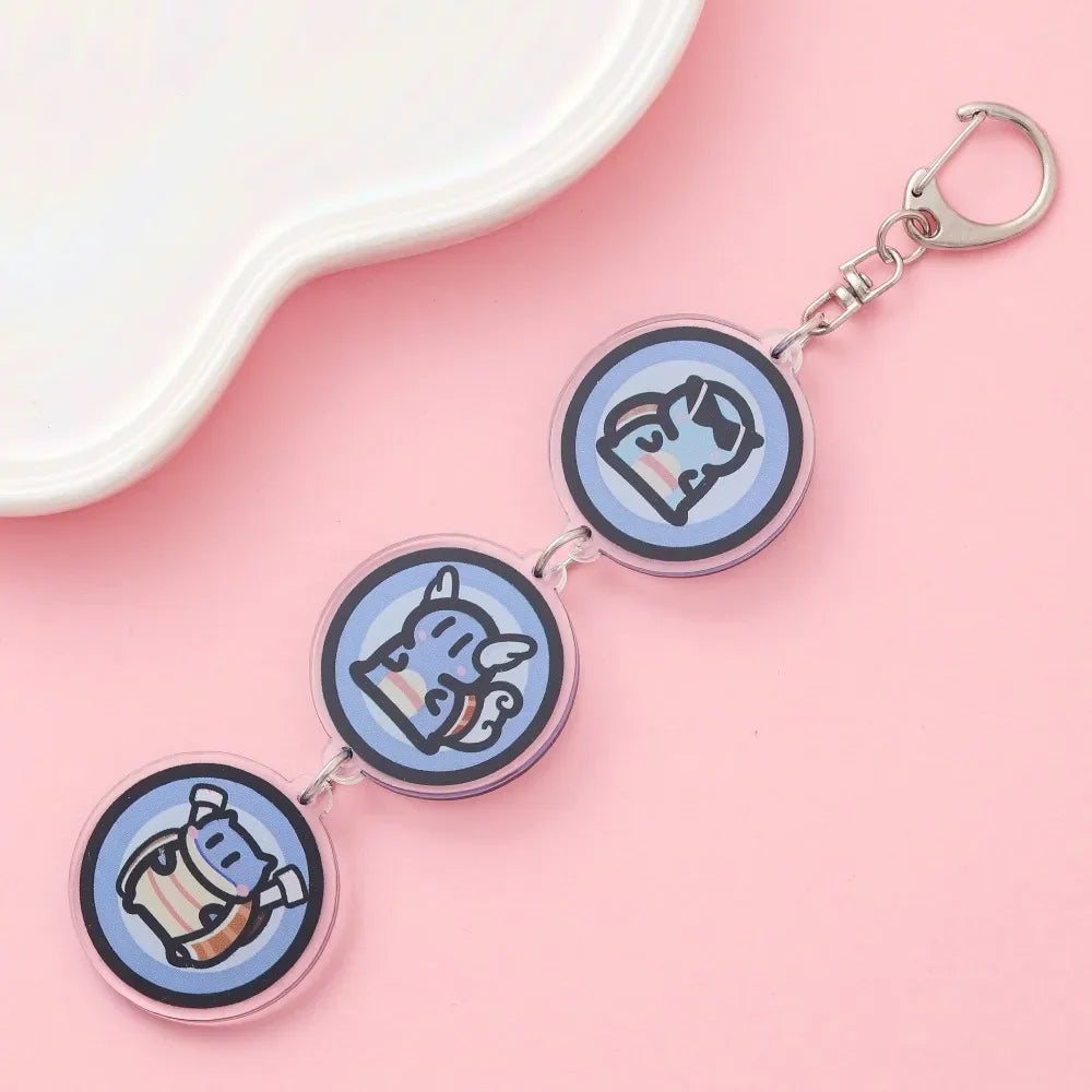 Cute Anime Acrylic Keychain Accessory Cartoon Car Bag Pendant Gift for Friends Fans