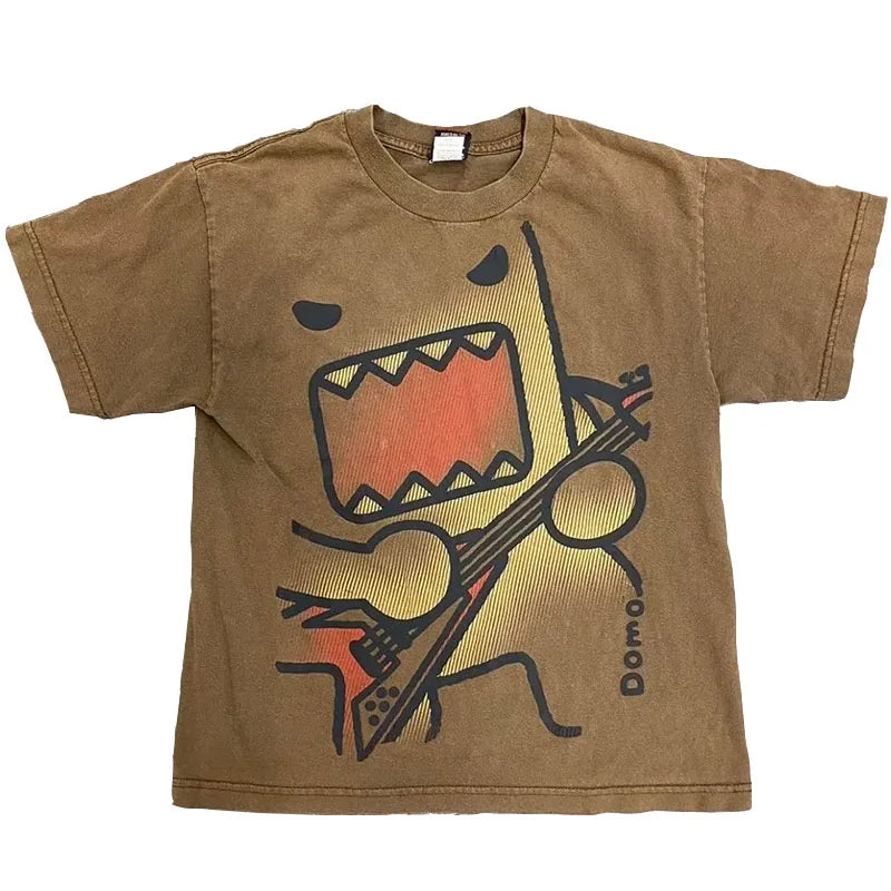 Kawaii Oversized Summer Funny T Shirts for Couples Casual Loose Cotton Tops Retro Y2K Tee