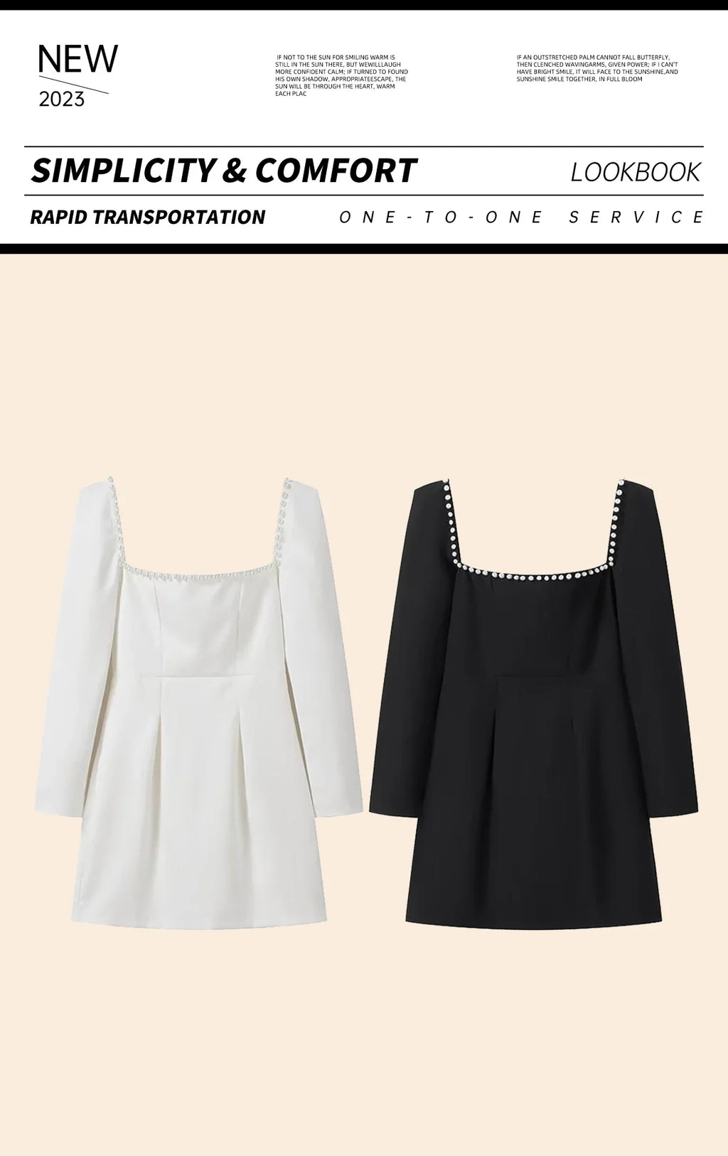 Pearl Embellished Square Neck Dress Slim Fit A Line