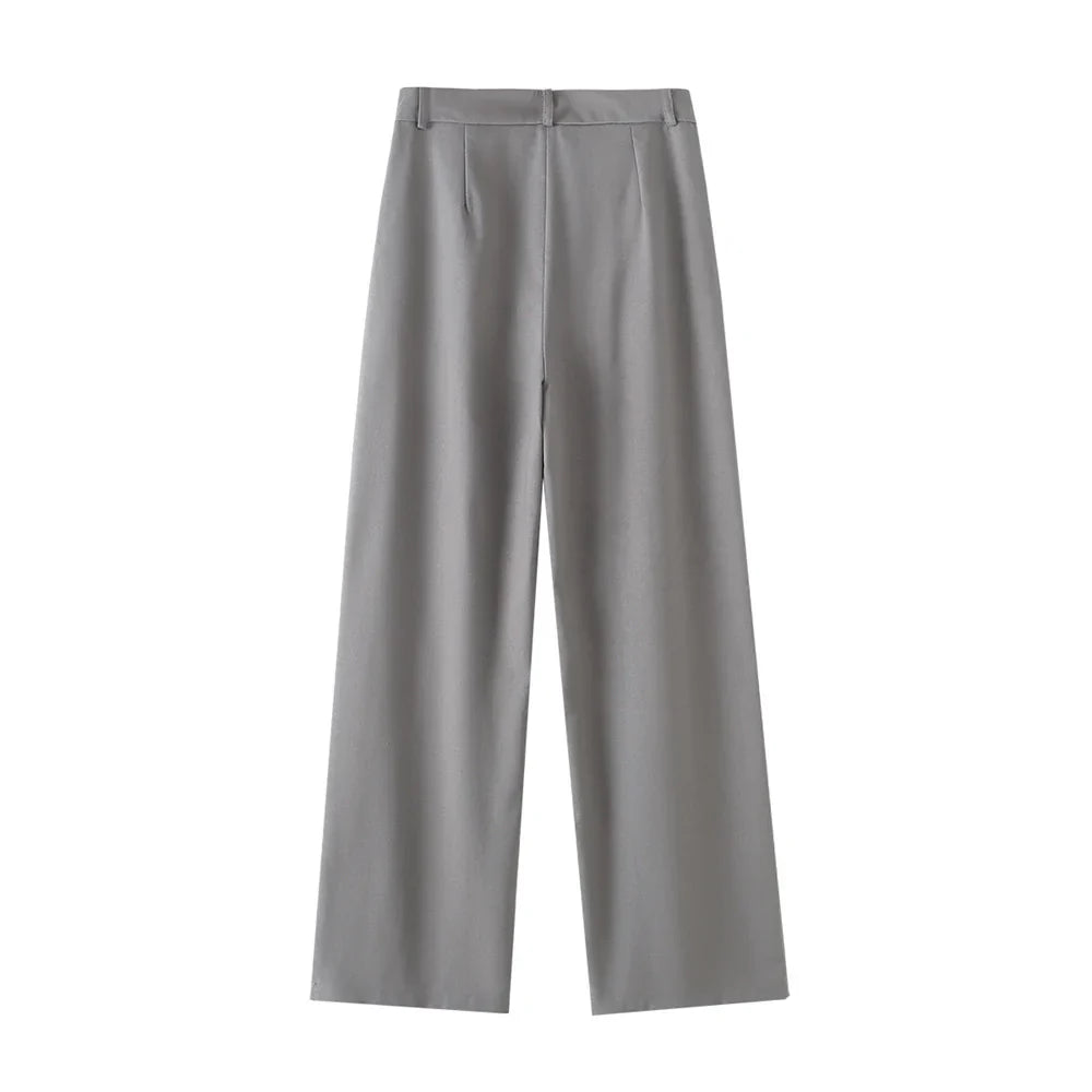 Versatile Slim Sleeveless Cotton Linen Vest and Mid-Waist Trousers Suit for Women's Commuting Style