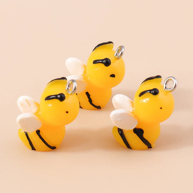 10pcs Cute Imitation Resin 3D Chicken Charms for DIY Jewelry Making Earrings and Bracelets