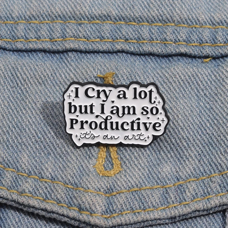 Custom Quotes Enamel Pins with Funny Phrases and Positive Sayings Rainbow Text Brooch Lapel Badge Jewelry Gift for Friends