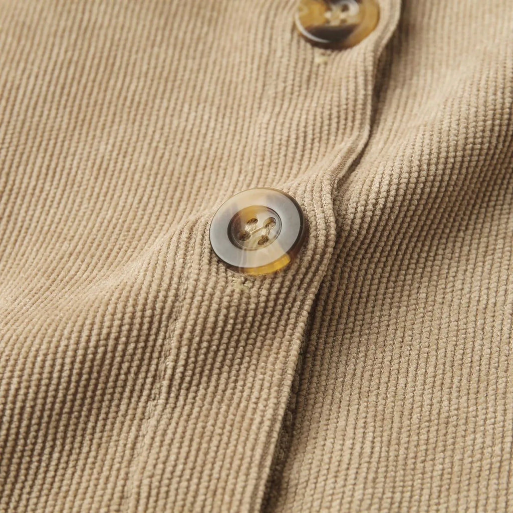 Corduroy Button Down Shirt Dress For Women Long Sleeves