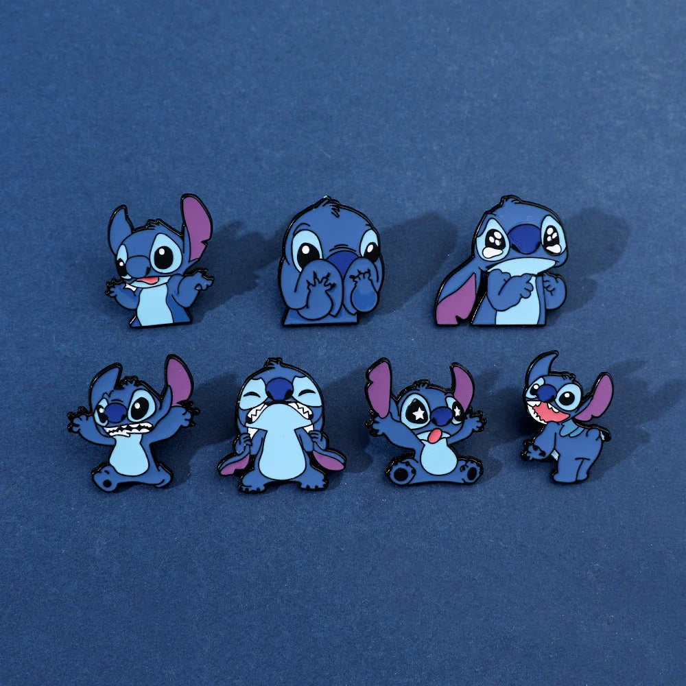 7 Pcs Creative Lilo and Stitch Enamel Pins Set for Backpack Clothing Jewelry and Accessories Gift