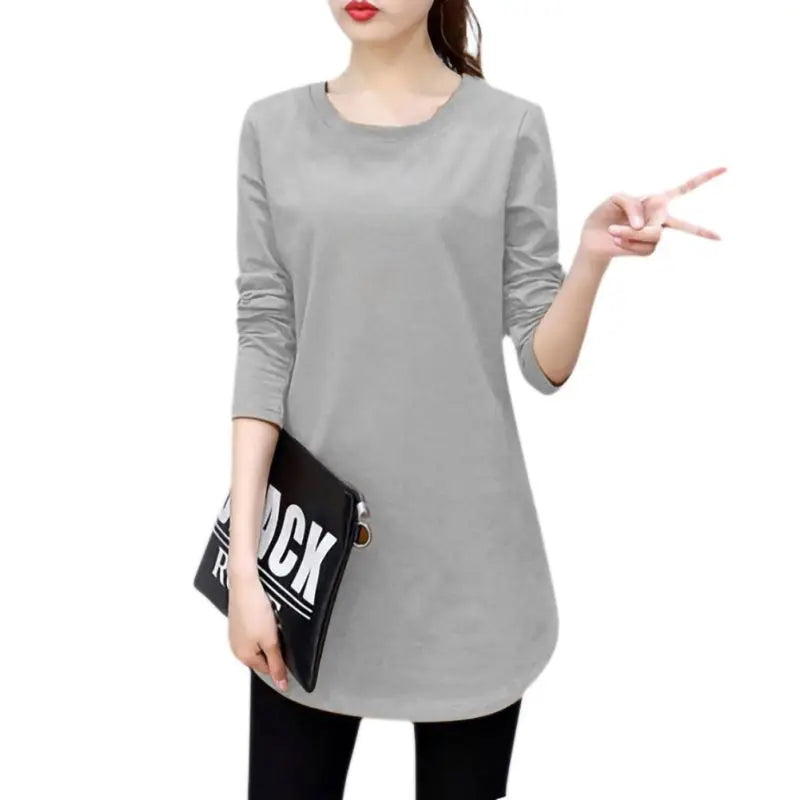 Women Slim Fit Long Sleeve Casual Blouse in Solid Colors