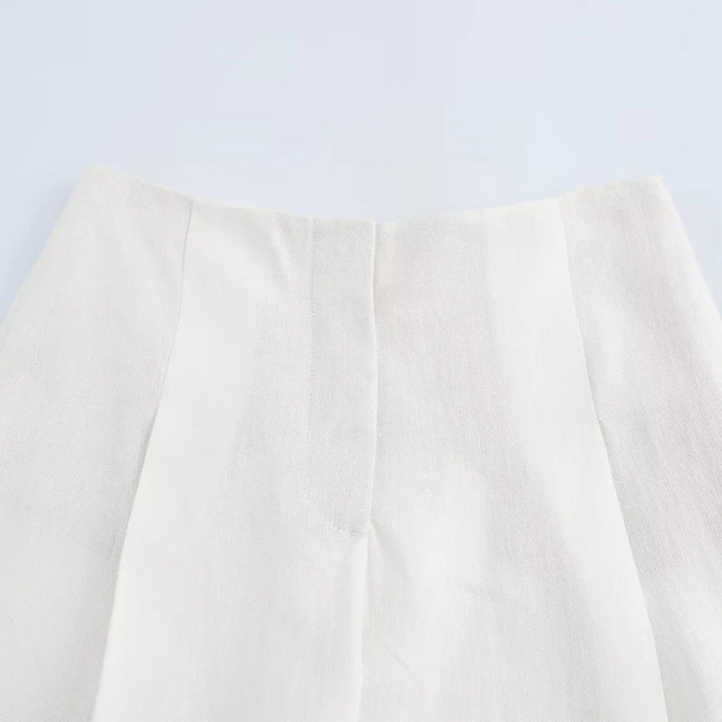 Women's Casual Chic Blended Suit Jacket and Straight Trousers Set for Spring and Summer