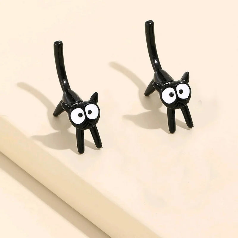 Cute Black Cat Earrings for Women Fashion Animal Kitten Jewelry Perfect for Parties and Festivals