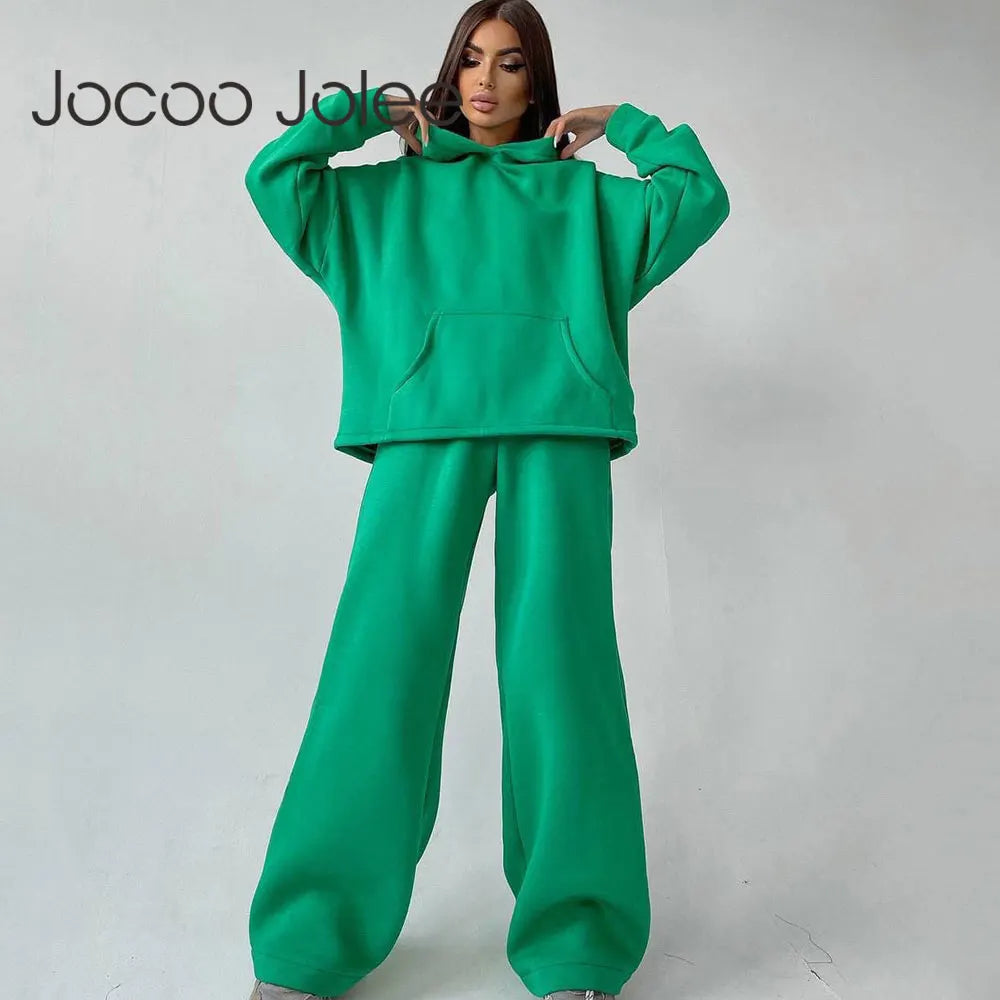 Women Oversized Tracksuit Set with Hoodie and Sweatpants Comfortable Two Piece Outfit
