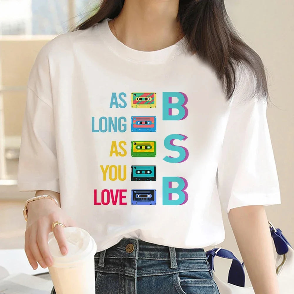 Backstreet Boys DNA Tour Summer Top T-Shirt for Women Funny Japanese Grunge Couple Shirt