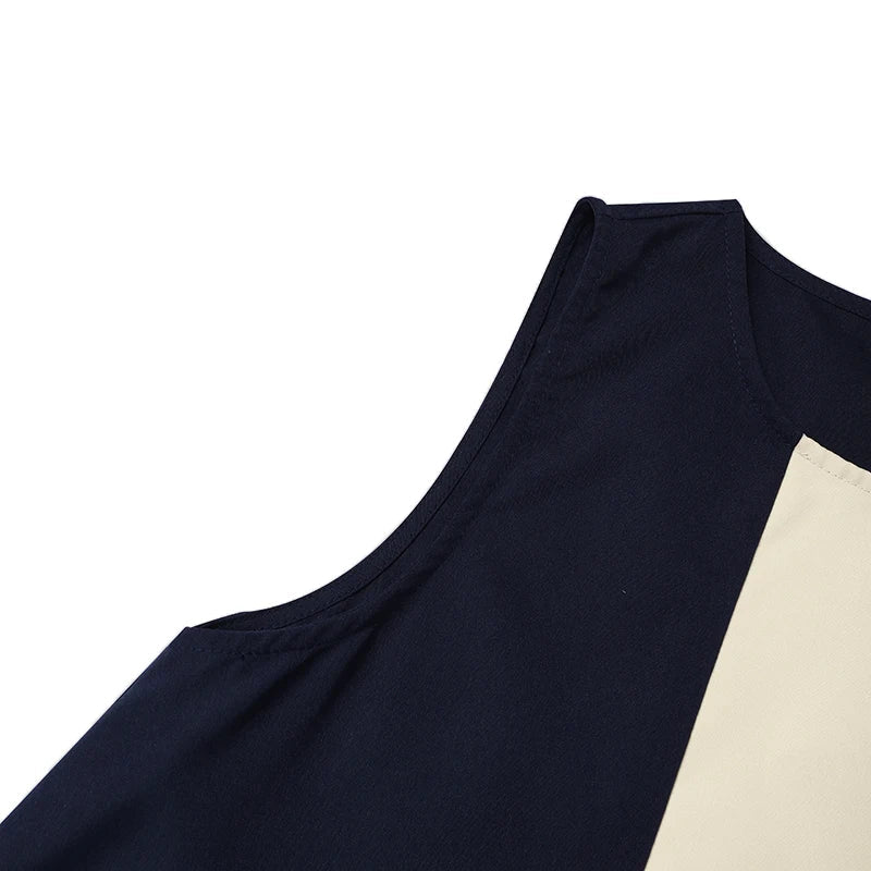 Women's Colorblock Sleeveless Midi Sundress With Pockets