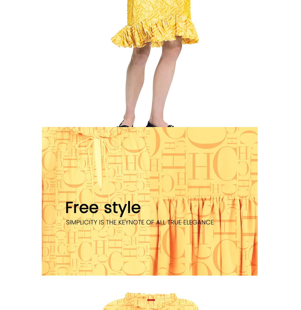 Women's Round Neck Print Dress Loose Casual Long Sleeve