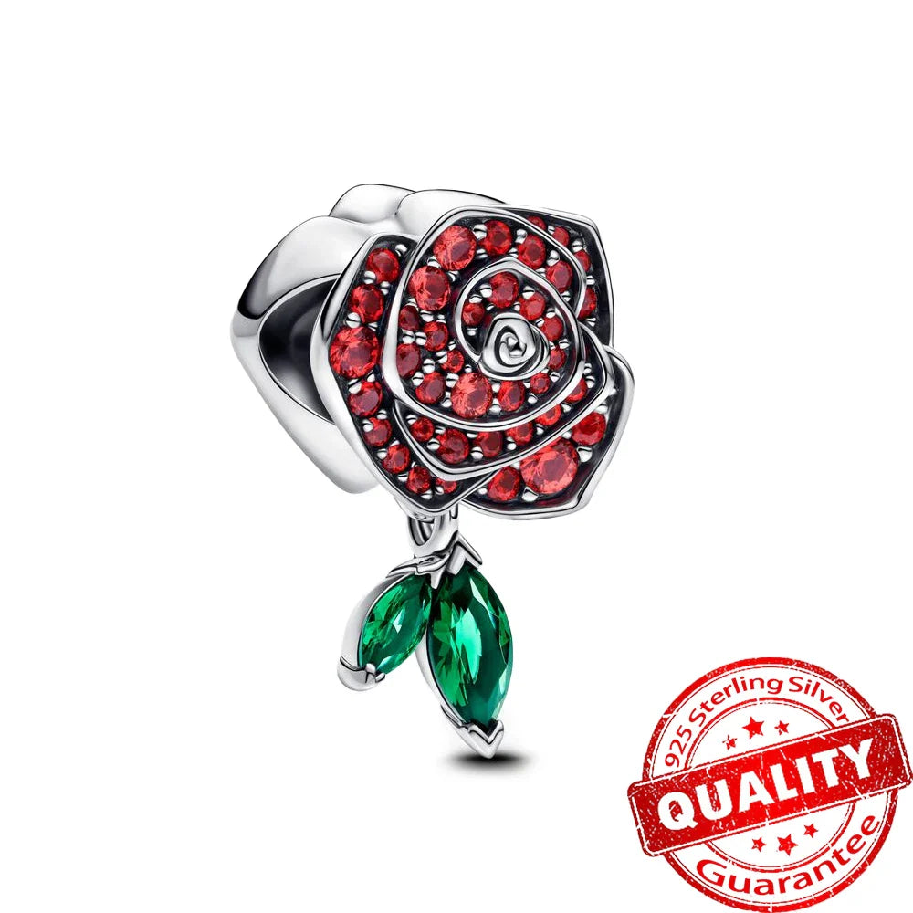 925 Sterling Silver Coral Seahorse and Lotus Fish Pendant for DIY Bracelet and Necklace Crafting
