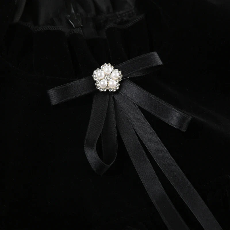 Black Velvet Mini Dress Sleeveless A Line Party Dress