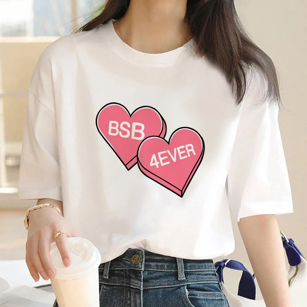 Backstreet Boys DNA Tour Summer Top T-Shirt for Women Funny Japanese Grunge Couple Shirt