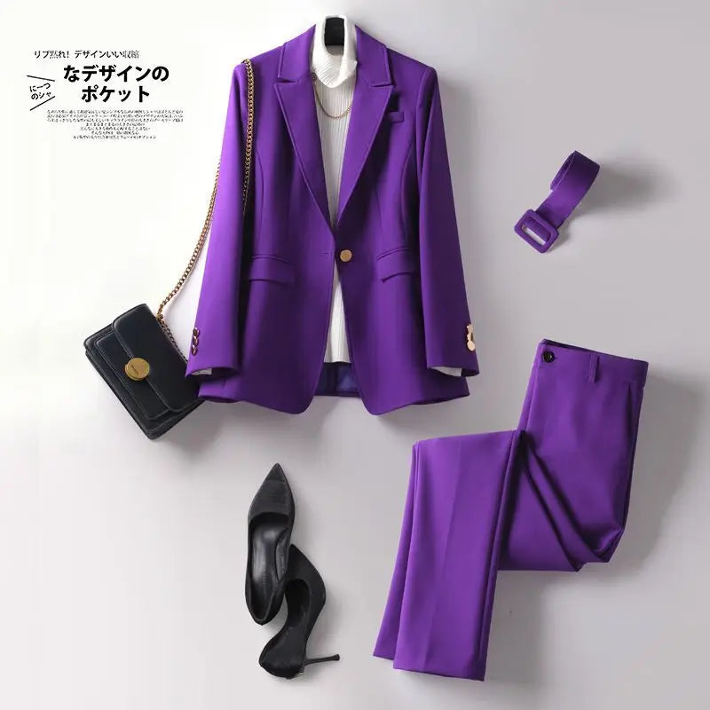 Two Piece Women's Professional Work Suit for Autumn