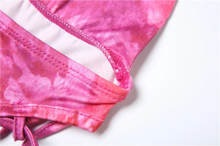 Backless Tie-Dye Side Shirring Jumpsuit for Women Sleeveless Skinny Overalls Sexy Clubwear and Workout Midnight Party Outfit