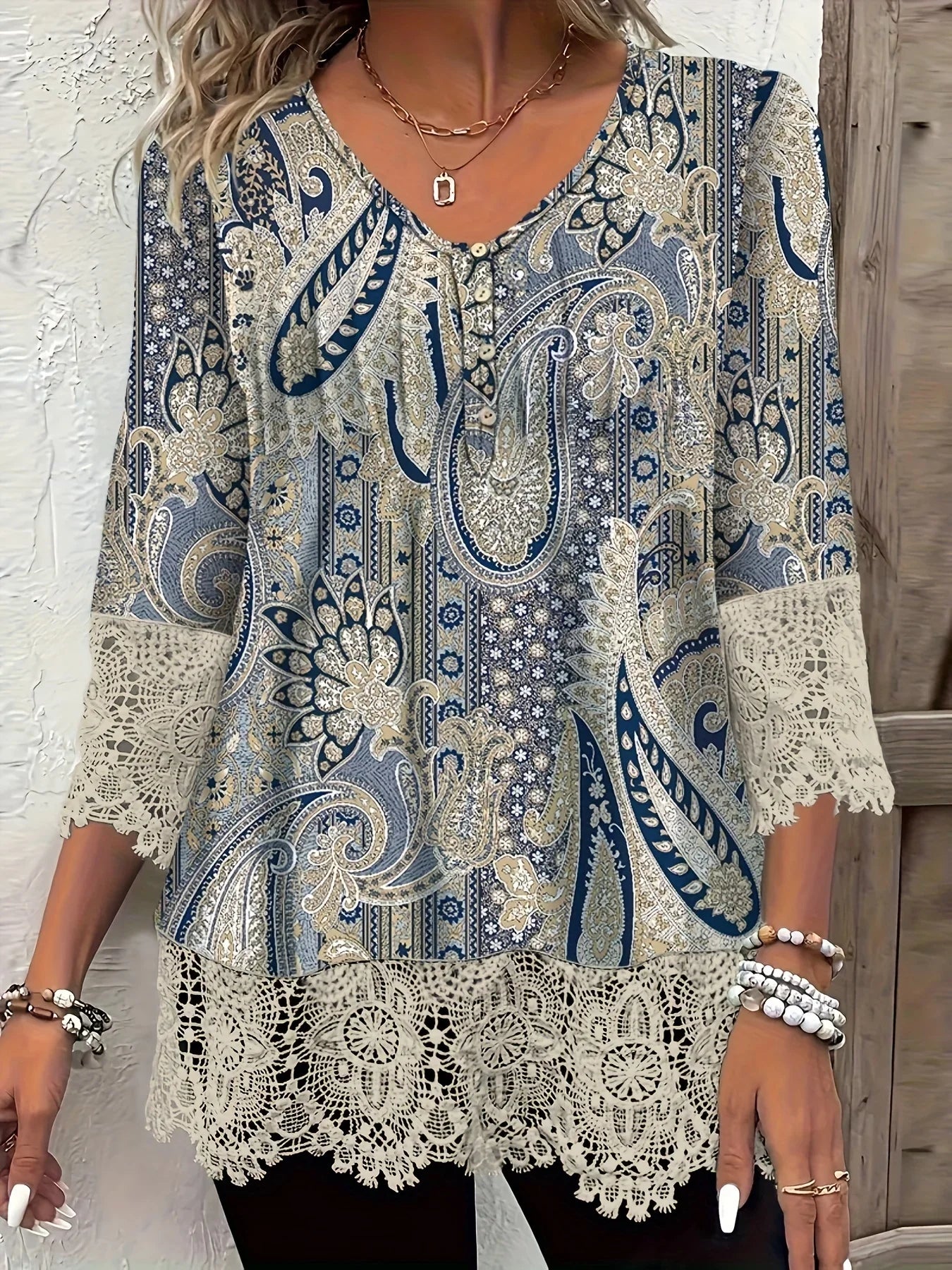 Elegant Printed Long Sleeve Casual Loose Fit Shirt for Women Stylish Temperament Top