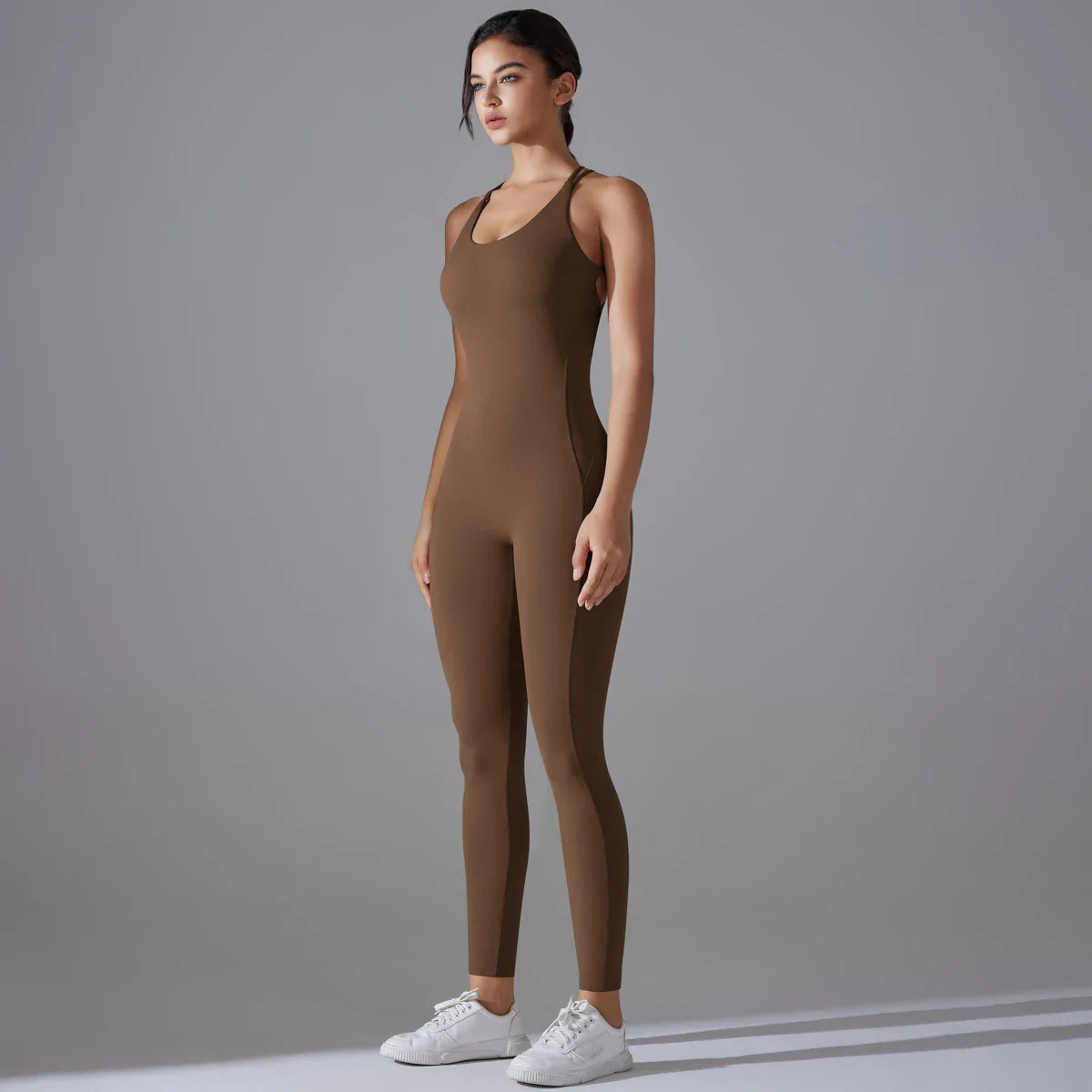 Backless Bodycon Scrunch Jumpsuit for Women with Push Up Design Perfect for Dance and Fitness Sleeveless Yoga Sport Overall