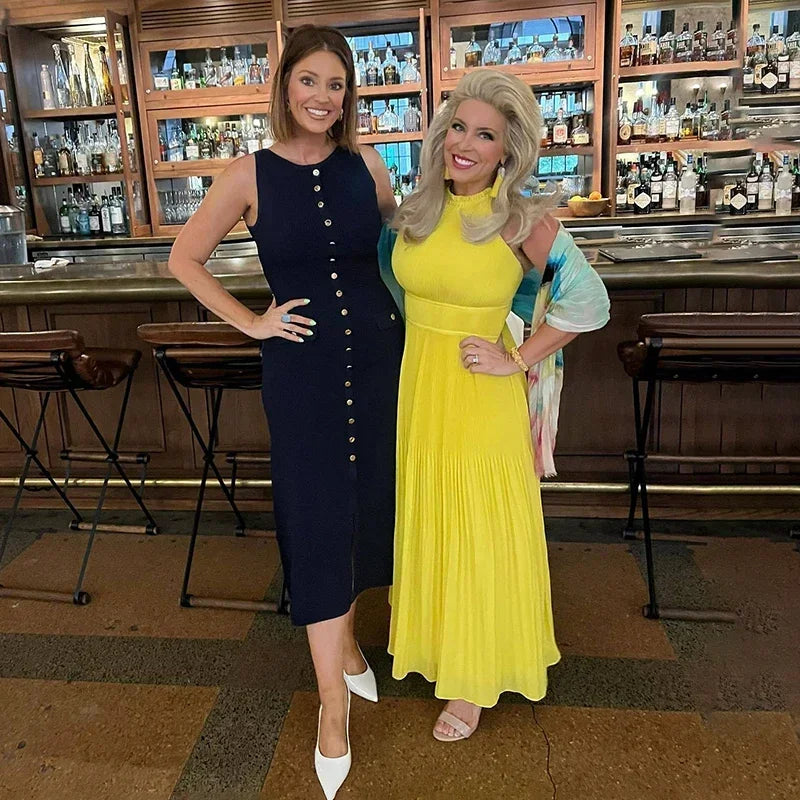 Elegant Sleeveless Ribbed Knit Bodycon Dress High Waist