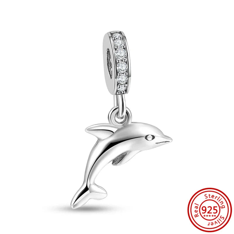 Fit Pantaro Peacock Cake Teeth Butterfly Crown S925 Silver Charms Beads Fine Jewelry for Women Gift