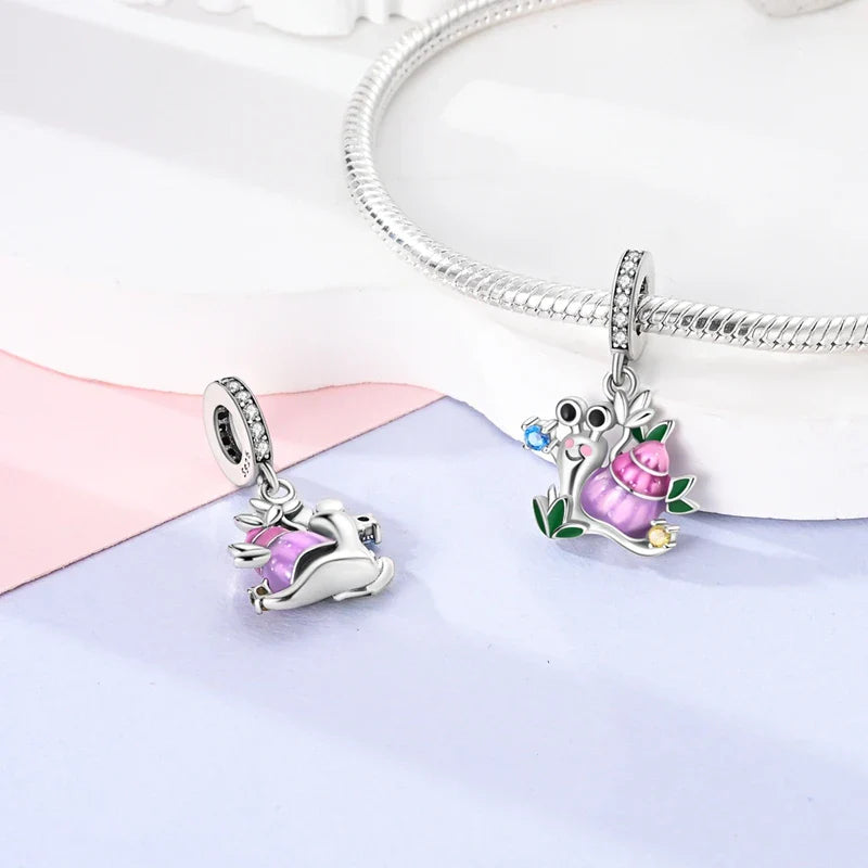Glowing Luminous Firefly Butterfly Pendant Charm Beads in 925 Sterling Silver for Bracelet Jewelry