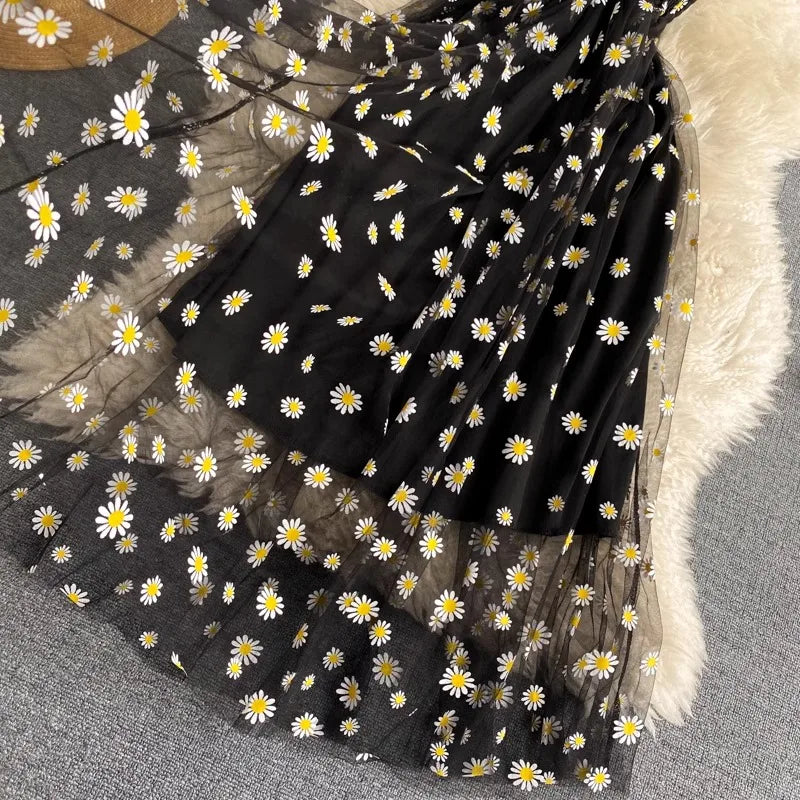 Floral Mesh Party Dress For Women Lightweight Beach Sundress