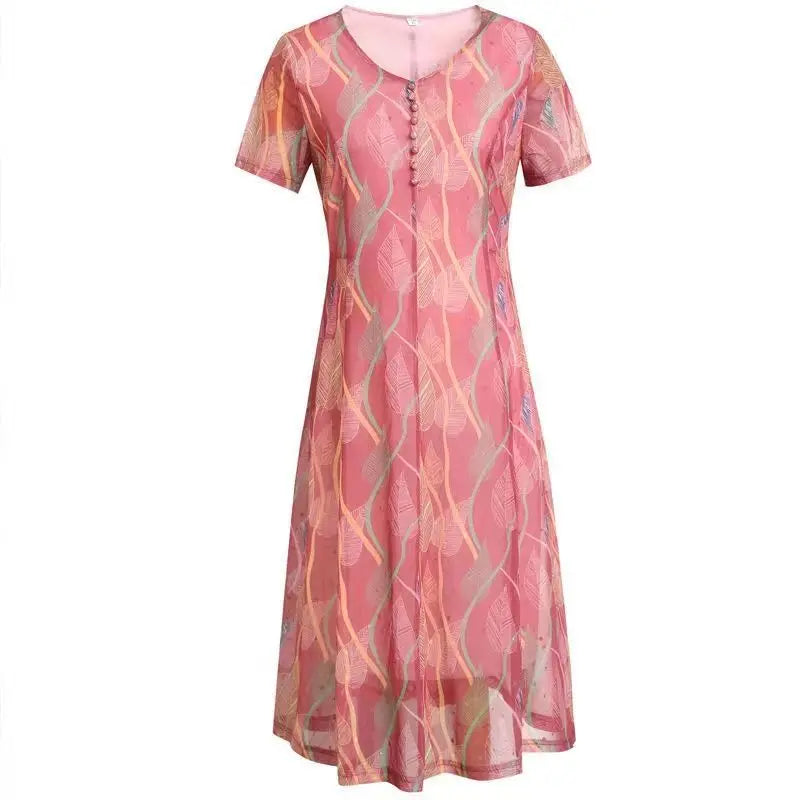 Casual V Neck Midi Dress For Women Chiffon A Line Summer