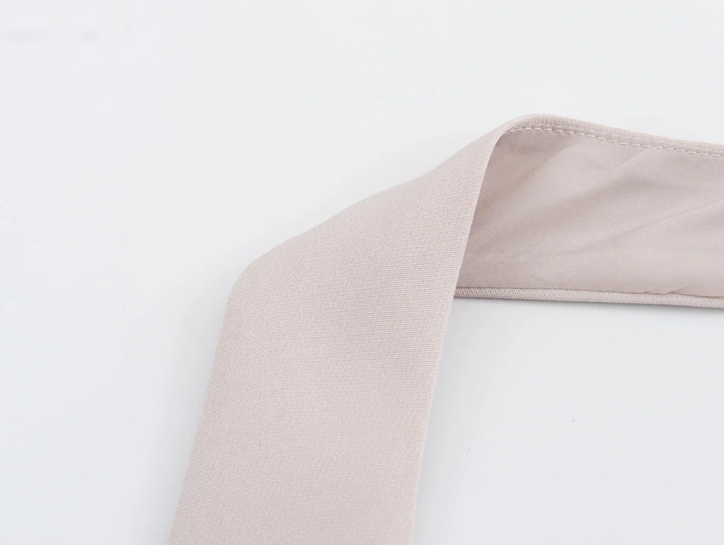 Women Fashion Solid Vest Pant Suit Set with Single Breasted Halter Cropped Top and High Waist Patchwork Trousers for Office Wear