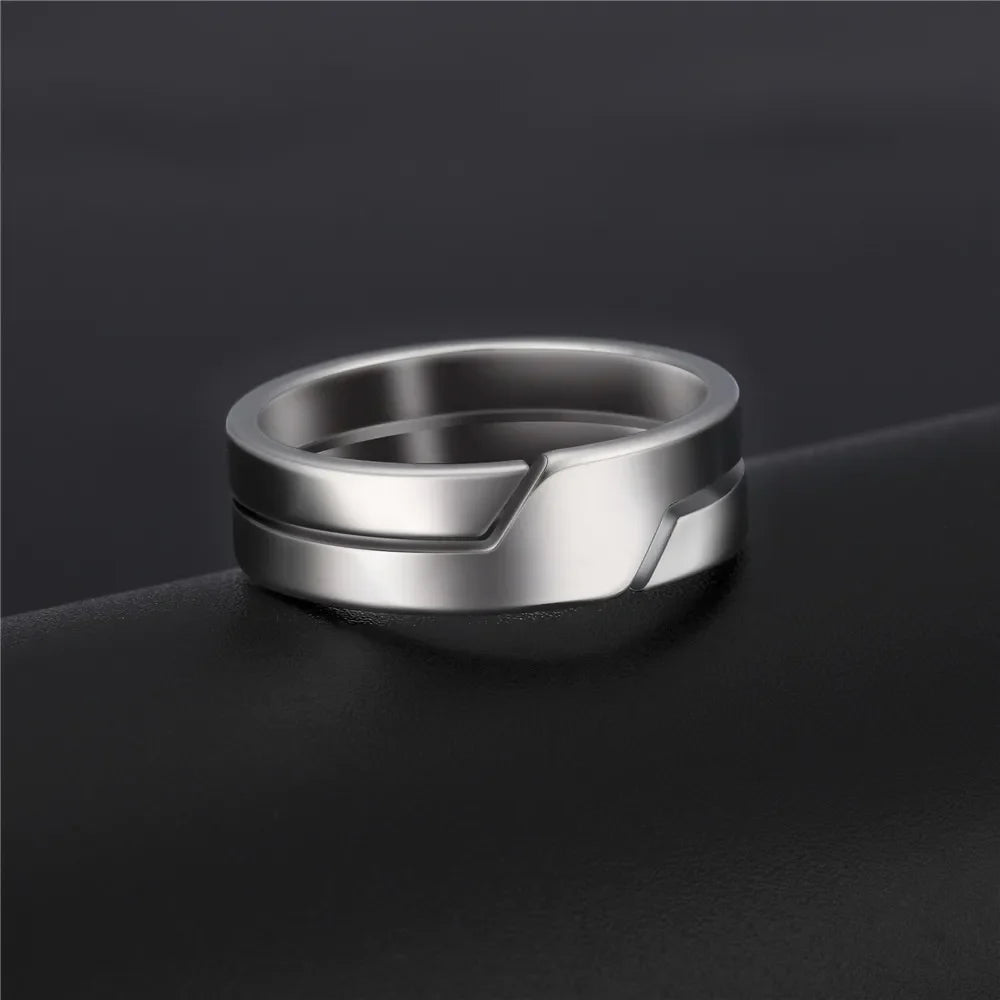 Skyrim Minimalist Stainless Steel Couple Ring in Black Casual Style for Men and Women Wedding Jewelry Gift