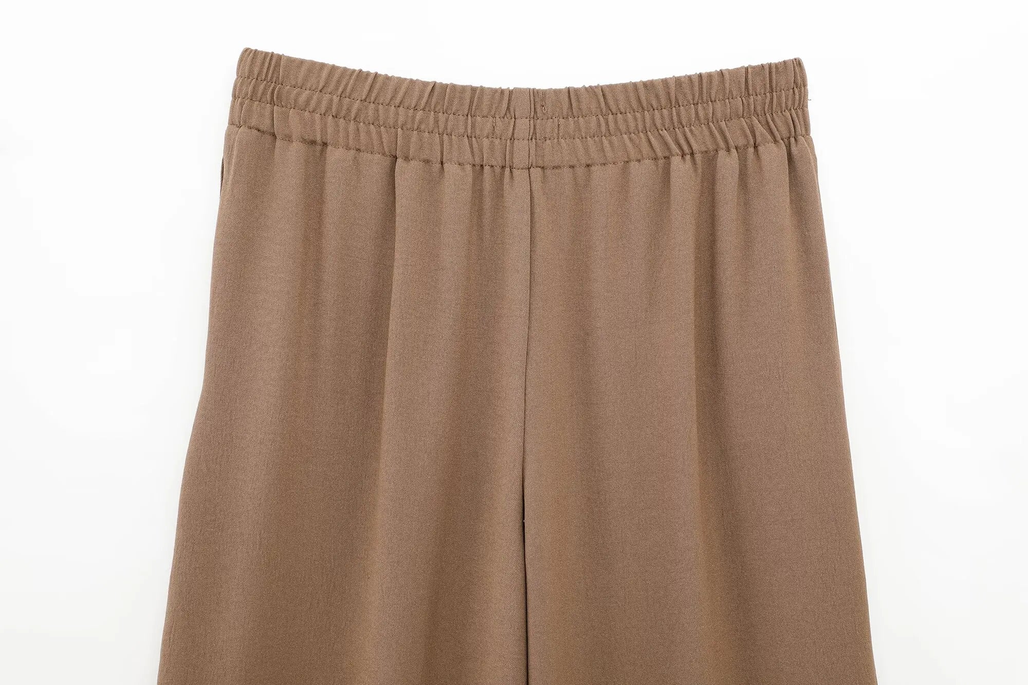 Women's Collared Roll-Up Sleeve Shirt and Drawstring Waist Wide Leg Pants Set