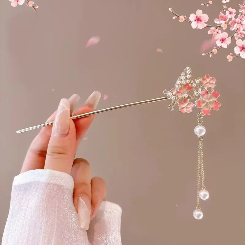 Romantic Chinese Style Hairpin Jewelry Accessory for Women and Girls Daily Wear
