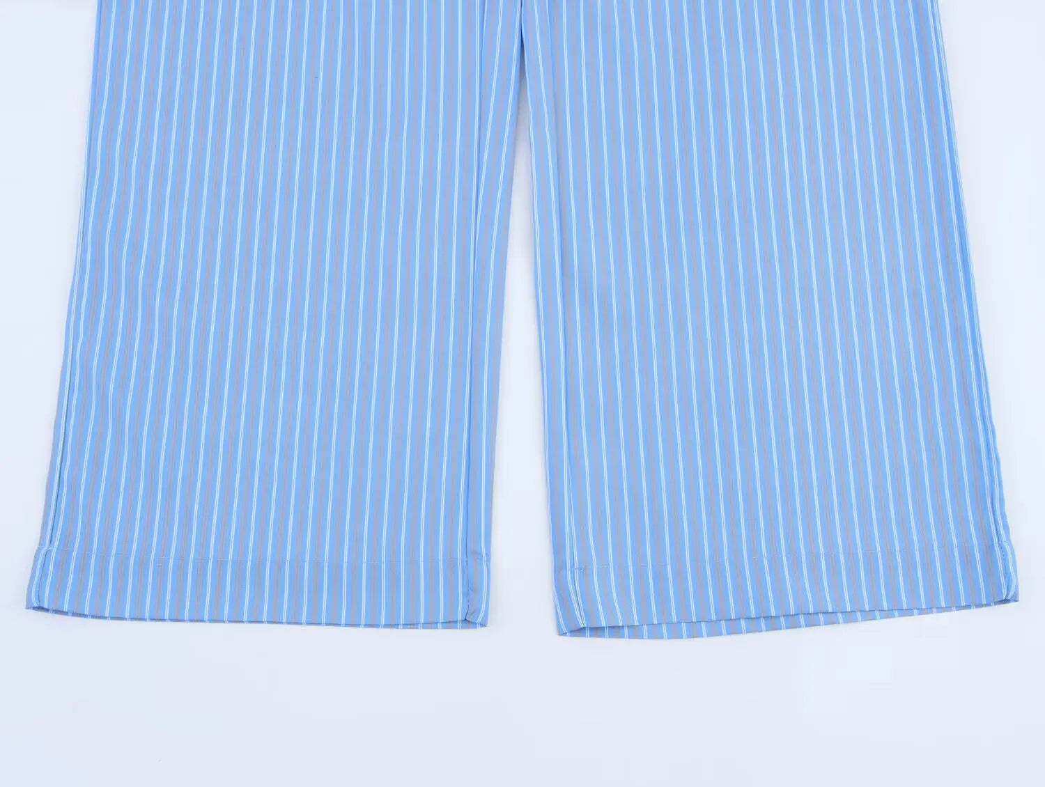 Asymmetric Striped Vest Pants Suit for Women with Round Neck Sleeveless Top and Elastic Waist Pants, Casual Chic Outfit for Spring and Summer