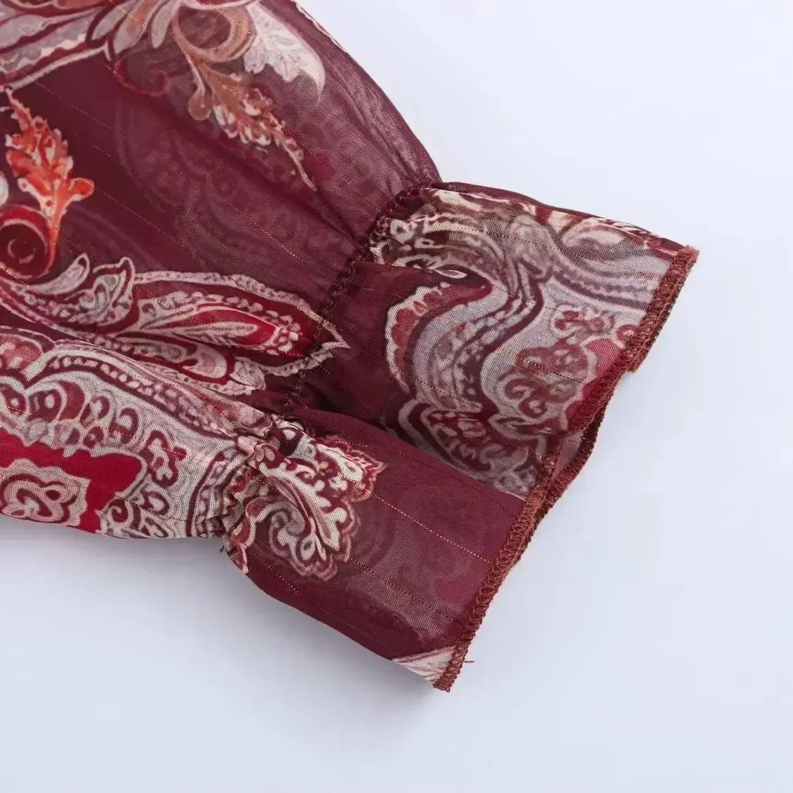 Printed Summer Long Sleeve Midi Dress for Women Chic