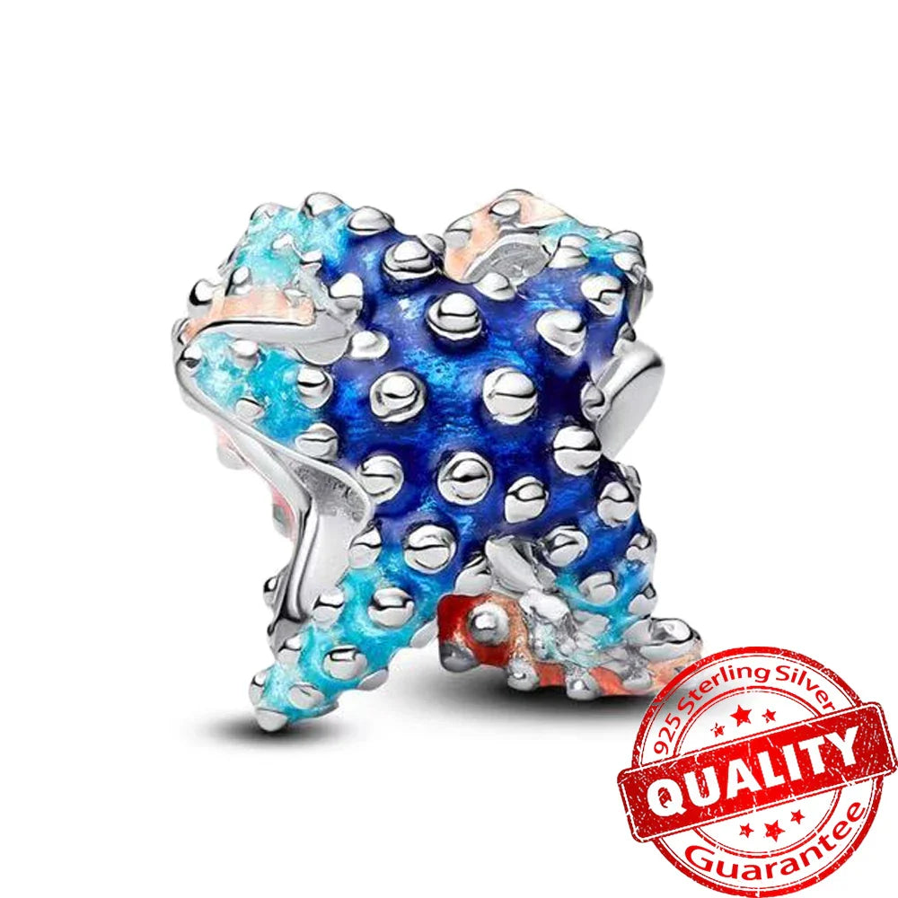 Underwater World 925 Sterling Silver Ocean Animal Pendant for DIY Bracelet or Necklace
