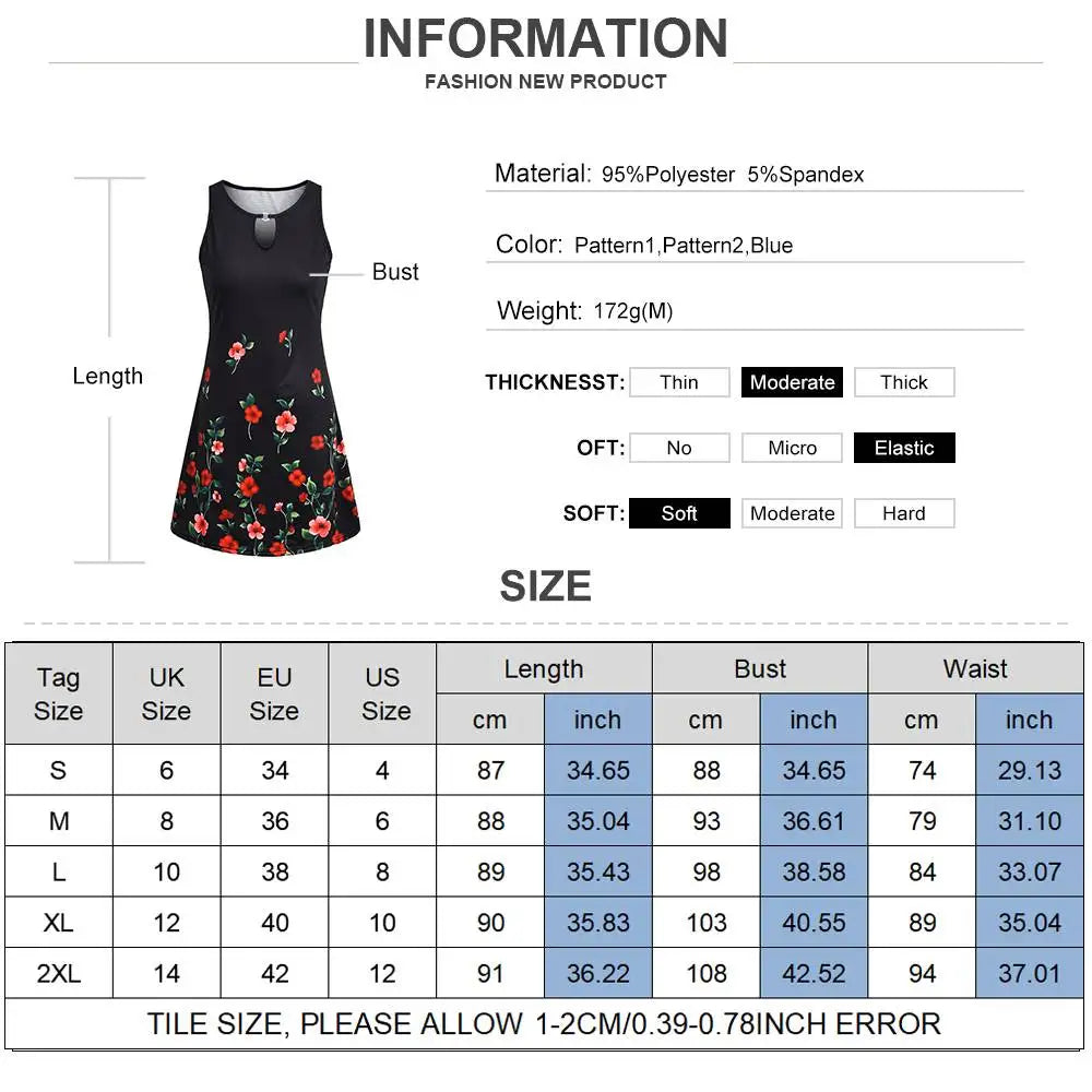 Floral Print Summer Sundress For Women Boho Beach Dress